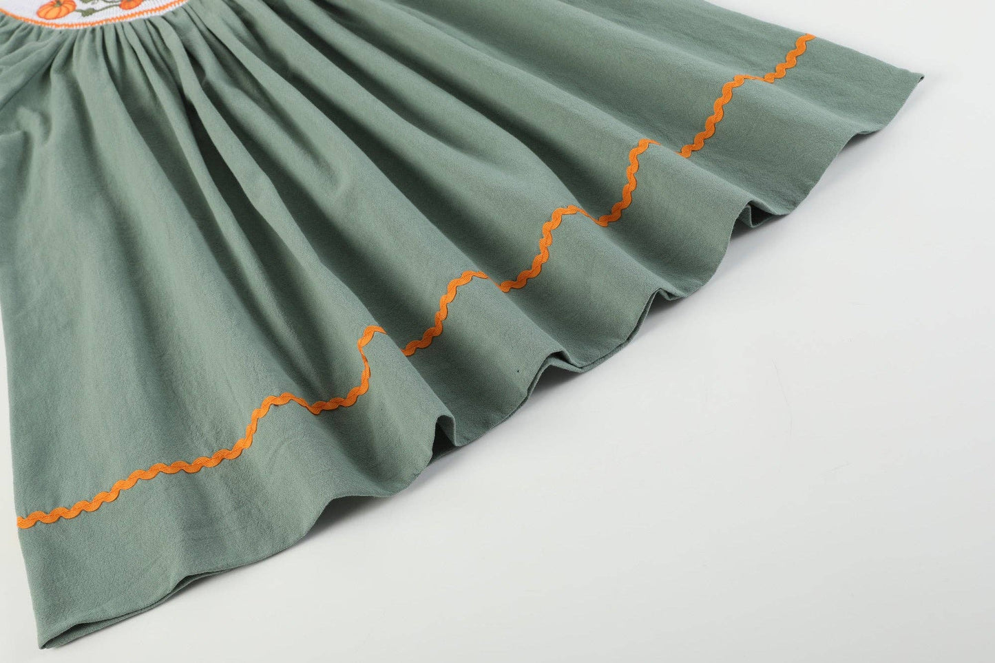 Sage Pumpkin Smocked Dress