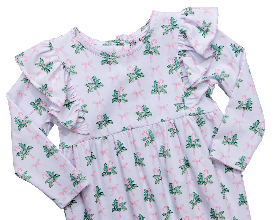 Polly Pink Bows and Mistletoes Pants Set