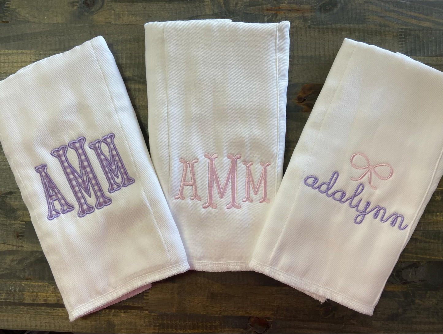 Monogrammed Burp Cloths