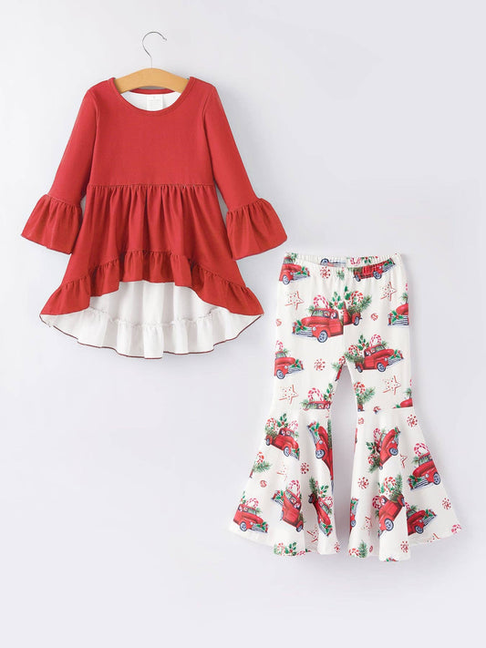 Santa Truck Ruffle & Flare Set