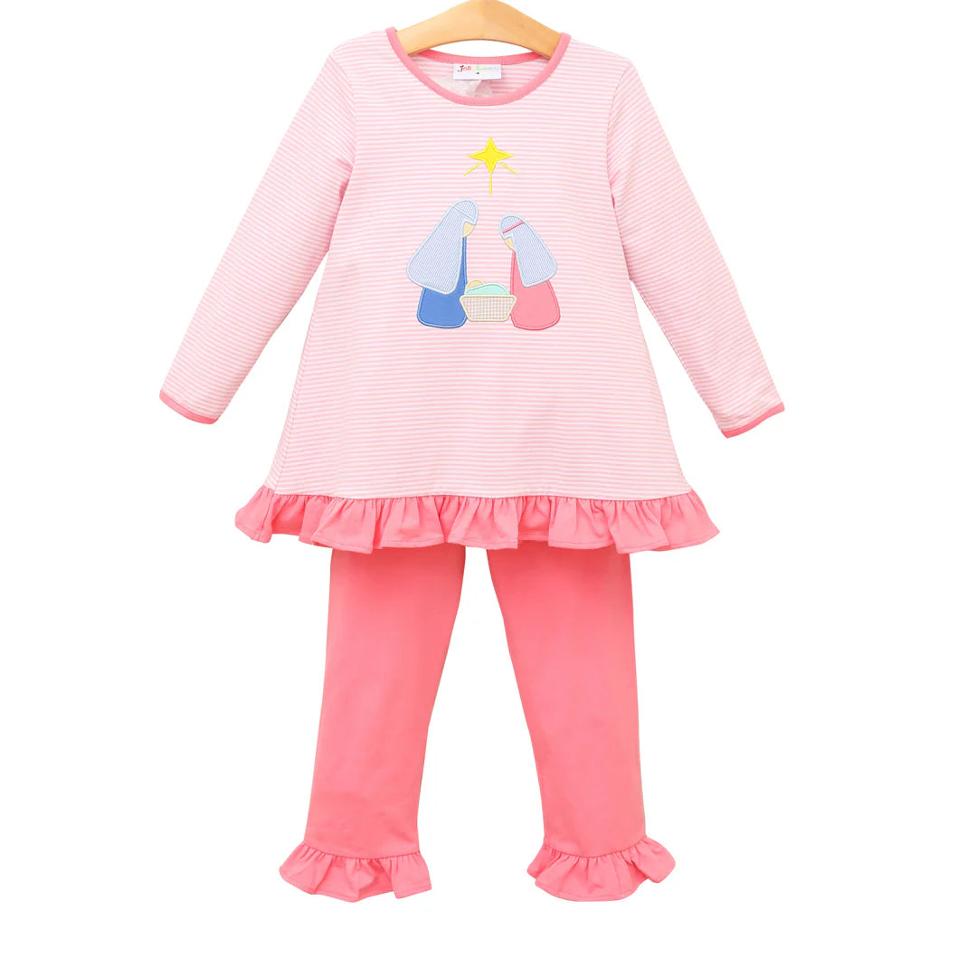 Naomi Nativity Ruffle Pants Set